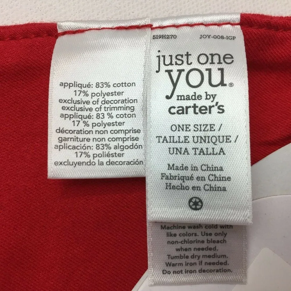 Carter's Just One You Red Christmas Santa Beard Bandanna Bib Holiday Festive
